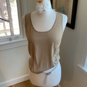 COPY - NWT St. John Carmel well and rayon blend scoop neck sleeveless tank top …